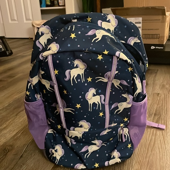 Lands’ End Unicorn 🦄 Backpack Dark Blue/Purple - Picture 2 of 6